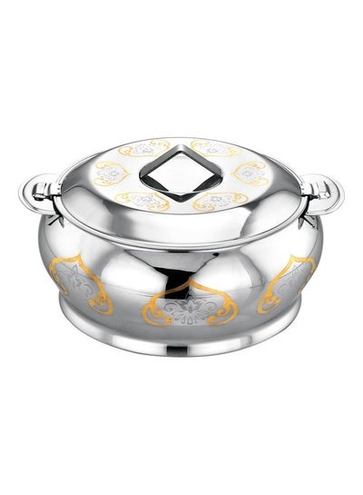 Buy Romeo Stainless Steel Hotpot- RF11445| Food-Grade Hot And Cold Hotpot With Double Wall Vacuum Insulation| Firm Twist Lock To Keep Food Fresh For Long| Elegant And Unique Design, Perfect For Rice, Roti, Curry| Silver Silver 2500ml in UAE