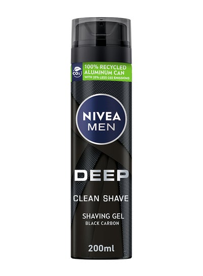 Buy MEN DEEP Clean Shave Shaving Gel, Antibacterial Black Carbon 200ml in Egypt