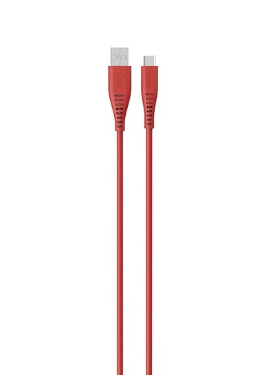 اشتري USB-A To Type-C Silicon Cable 1.5M Red في السعودية