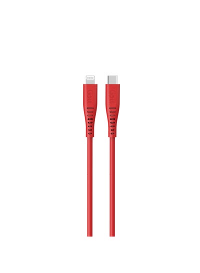 اشتري Lightning To Type-C Silicon Cable 1.5M Red في السعودية