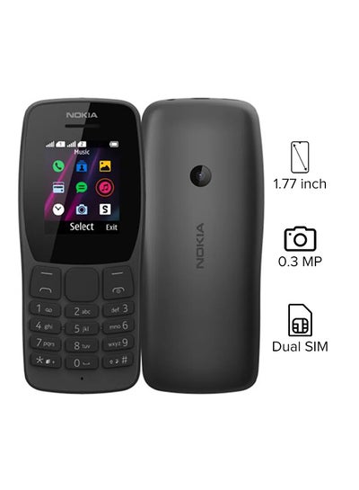 اشتري هاتف 110 ثنائي الشريحة بلون أسود وذاكرة رام سعة 4 ميجابايت وذاكرة داخلية سعة 4 ميجابايت ويدعم تقنية 2G في مصر