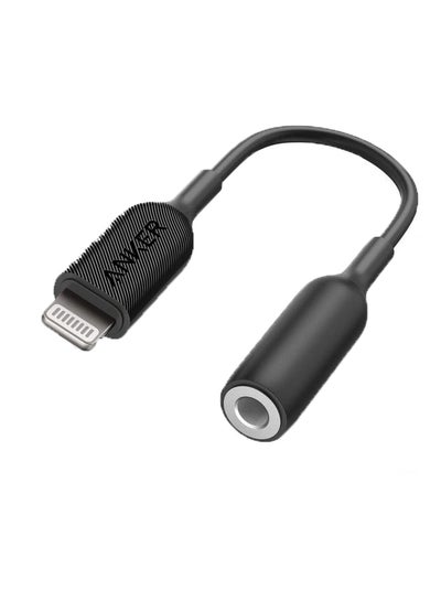 Buy 3.5mm Audio Adapter With Lightning Connector Black in UAE