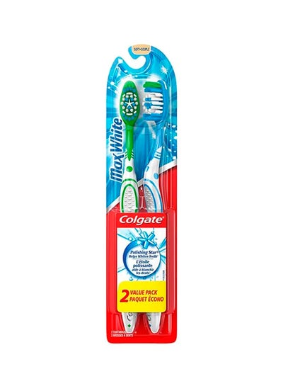 Buy Pack Of 2 Max White Whitening Multipack Toothbrush Multicolour in Saudi Arabia