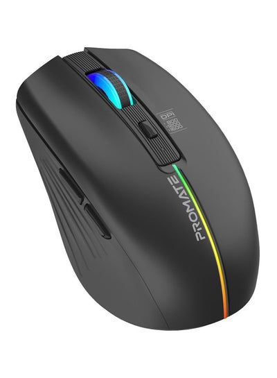 اشتري Wireless Mouse With 7 RGB Modes And 3 Adjustable DPI Level Black في السعودية