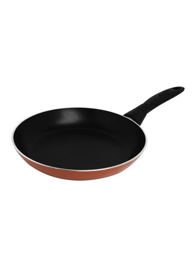 Buy Non-Stick Aluminium Flat Fry Pan Brown/Black 24cm in Saudi Arabia