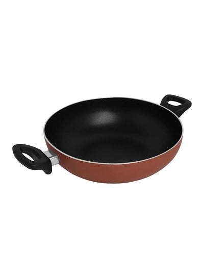 Buy Non-Stick Aluminium Deep Pan With Two Handle Brown/Black 26centimeter in Saudi Arabia