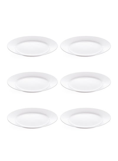 Buy 6-Piece Dinner Plates White 8inch in Saudi Arabia