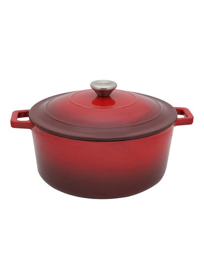 Buy Cast Iron Round Casserole Red 26cm in Saudi Arabia