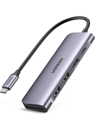 USB C Hub Multiport USB C Adapter for MacBook Pro 2021 2020,USB C Hub USB C  to HDMI VGA SD TF Card Reader 3USB 3.0 and USB C Power Pass-Through Port
