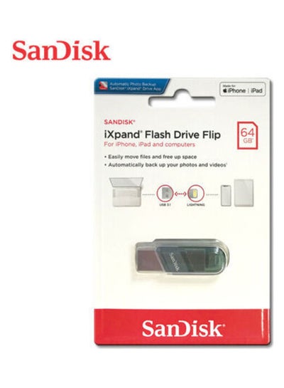 اشتري SanDisk 64GB iXpand Flash Drive Flip 64.0 GB في مصر
