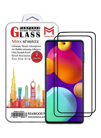 اشتري 2 Pack For Samsung Galaxy M62 Screen Protector Tempered Glass Full Glue Back Clear في الامارات