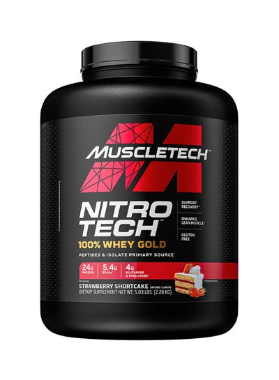 Buy Nitro Tech Whey Gold Protein - Strawberry - 2.51 Kg in UAE