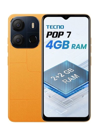 اشتري POP7 ثنائي الشريحة برتقالي، 2 جيجابايت رام، 64 جيجابايت، 4G LTE - إصدار الشرق الأوسط في السعودية