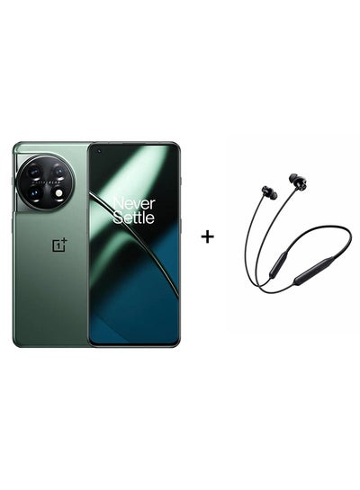 Buy 11 Dual SIM Eternal Green 16GB RAM 256GB 5G with Bullets Wireless Z2 Series Earphones Magico Black - International Version in UAE