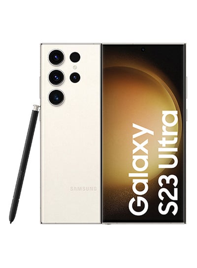 اشتري هاتف Galaxy S23 Ultra 5G بشريحتي اتصال باللون الكريمي وذاكرة وصول عشوائي (RAM) سعة 12 جيجابايت ومساحة تخزين داخلية 256 جيجابايت - إصدار عالمي في مصر
