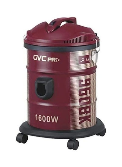 Buy Vacuum Cleaner 18 L 1600 W GVCV-1600 Burgundy/Yellow in Saudi Arabia