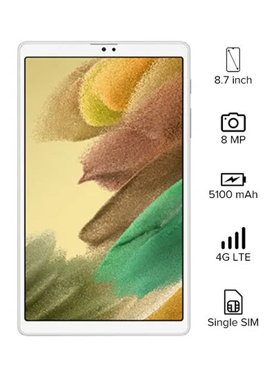 اشتري تابلت جالاكسي تاب A7 لايت بشاشة 8.7 بوصات وذاكرة داخلية 32 جيجابايت وذاكرة رام 3 جيجابايت يدعم تقنية ‎4G LTE‎، النسخة العالمية - لون فضي في السعودية