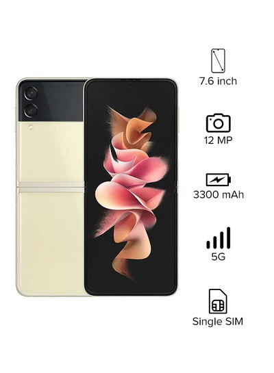 Buy Galaxy Z Flip 3 5G Single SIM Cream 8GB RAM 128GB - International Version in UAE