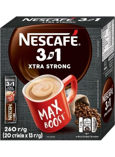 اشتري 3 In 1 Extra Strong Instant Coffee 20 Sachet x 13G 260grams Pack of 20 في الامارات