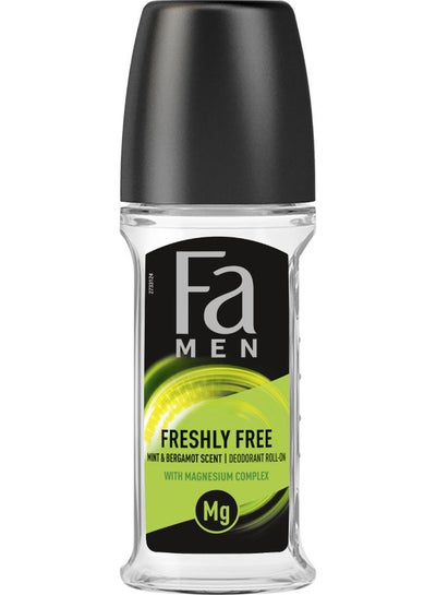 Buy Freshly Free Roll-On Deodorant With Mint And Bergamot Scent Multicolour 50ml in Egypt
