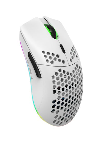 اشتري T66 RGB 2.4G Wireless Gaming Mouse With Adjustable DPI Ergonomic Design For Desktop Laptop White/Silver في السعودية