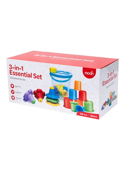 اشتري 3 In 1 Essential Set Of 29 Pcs, Fine Motor Skills Development Toy With Colorful Shapesfor 12M And Above Toddlers في السعودية