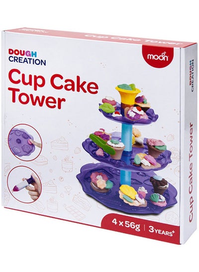 Buy Dough Creation Cup Cake Tower For 3 Years And Above – 4 X 56 G in Saudi Arabia