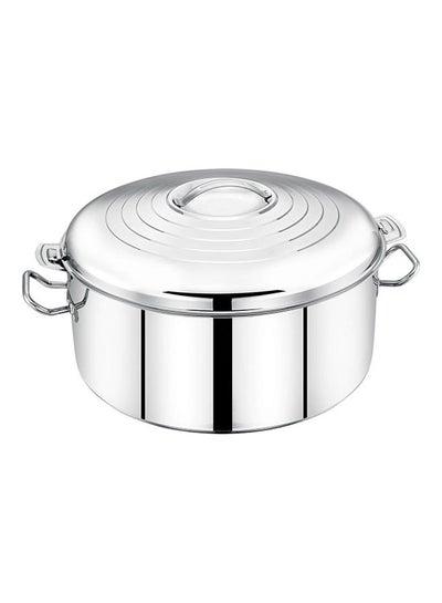 Buy Food-Grade Hot And Cold Hotpot With Double Wall Vacuum Insulation| Firm Twist Lock To Keep Food Fresh For Long| Elegant And Unique Design Perfect For Rice Roti Curry| Silver Silver 15Liters in UAE