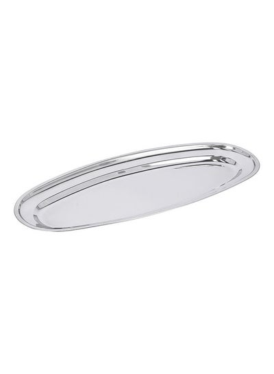 اشتري Premium-Quality Stainless Steel Light-Weight and Food-Grade Tray| Elegant Mirror-Finish Body and Durable Design| Perfect for Serving Food| Silver Silver 50سم في الامارات