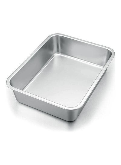 Buy Stainless Steel Tray With A Highly Durable Design and Mirror Finish Body| Perfect for Catering and Serving Food At Gatherings| Silver Silver 55cm in UAE