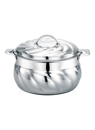 اشتري Food-Grade Hot And Cold Hotpot With Double Wall Vacuum Insulation| Firm Twist Lock To Keep Food Fresh For Long| Elegant And Unique Design Perfect For Rice Roti Curry| Silver Silver 1500مل في الامارات