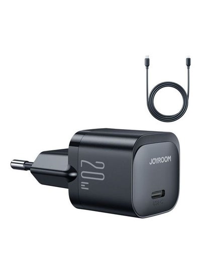 اشتري PD 20W Mini Charger Input + Cable C To Lightning Black في مصر