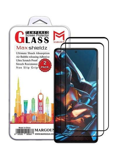 اشتري 2 Pack For Xiaomi Poco X5 Pro Screen Protector Scratch And Shatter Resistant Full Glue Back Clear في الامارات