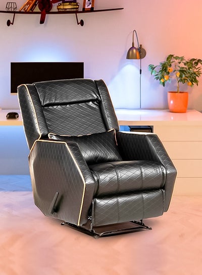 Buy Classic Gaming Recliner With Controllable And Cushion Backrest Black 85x100x75cm in Saudi Arabia