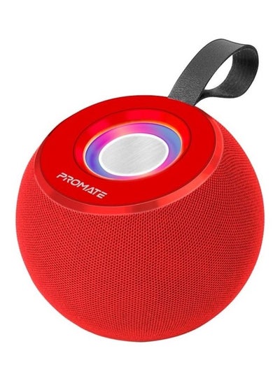 Buy Bluetooth, Premium 5W True Wireless Portable Speaker With 360-Degree HD Sound, LED Light, Long Playtime, USB Port And TF Card Slot For iPhone 14, iPad Air, iPod, Galaxy S22 Red in UAE