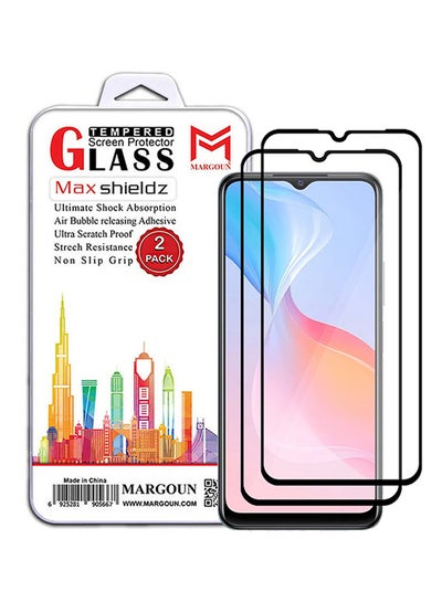 اشتري 2 Pack For Vivo Y21 Screen Protector Tempered Glass Full Glue Back Black Side في الامارات