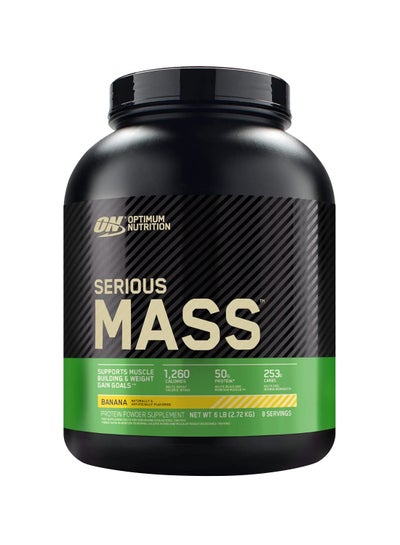 Buy Serious Mass: High Protein Muscle Building & Weight Gainer Protein Powder, 50 Grams of Protein, Vitamin C, Zinc And Vitamin D For Immune Support - Banana, 6 Lbs (2.72 KG) in UAE