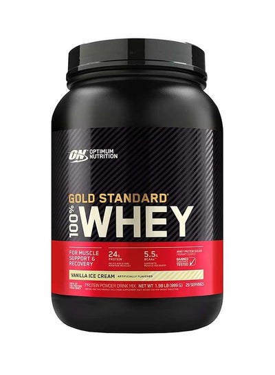 Buy Gold Standard 100% Whey Protein Powder Primary Source Isolate, 24 Grams of Protein for Muscle Support and Recovery - Vanilla Ice Cream, 2 Lbs, 29 Servings (899 Grams) in UAE