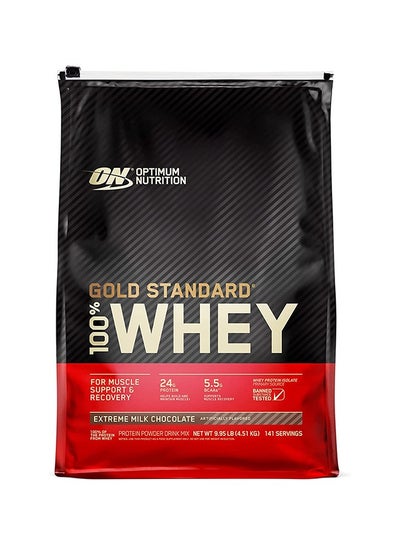 Buy Gold Standard 100% Whey Protein Powder Primary Source Isolate, 24 Grams of Protein for Muscle Support and Recovery - Extreme Milk Chocolate, 10 Lbs, 141 Servings (4.51 KG) in UAE