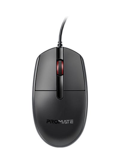 Buy 1200DPI Wired Mouse with 6 million Keystrokes, Hyper-Fast Scroll Wheel, 3 Button, 150cm Cable and Anti-Slip Design, CM-1200 Black in UAE