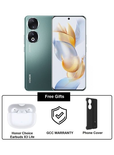 Buy 90 Dual Sim Emerald Green 12GB RAM 512GB 5G With Case And Honor Choice Earbuds X3 - Middle East Version in UAE