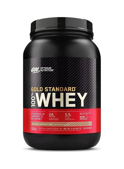 اشتري Gold Standard 100% Whey Protein Powder Primary Source Isolate, 24 Grams of Protein for Muscle Support and Recovery - Mocha Cappuccino , 2 Lbs, 28 Servings (907 Grams) في الامارات