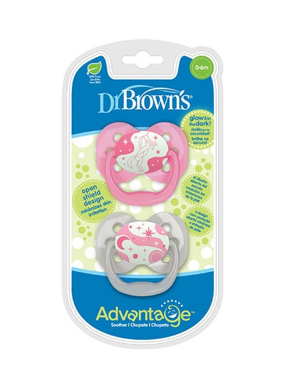 Buy Advantage Pacifier - Stage 1, Glow In The Dark, Pink, 2-Pack in UAE