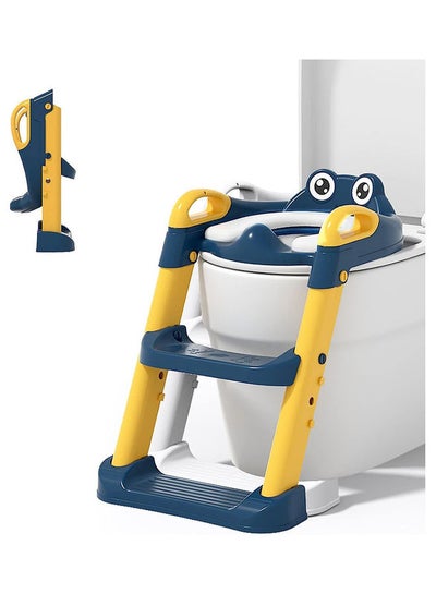 Buy Baby Folding Anti-Slip Potty Training Toilet Chair With Adjustable Ladder in UAE