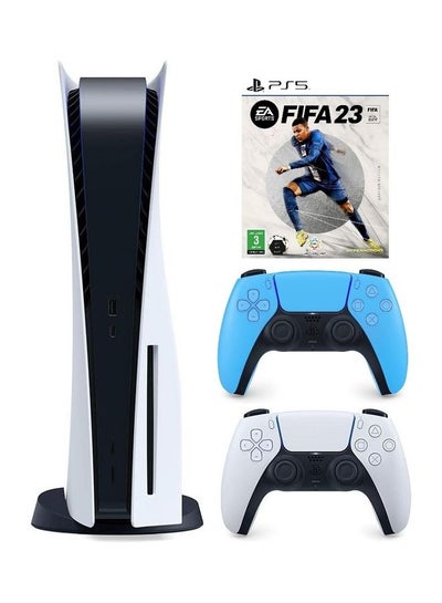 Buy PS5 With DualSense Contoller Blue And FIFA 23 in Saudi Arabia