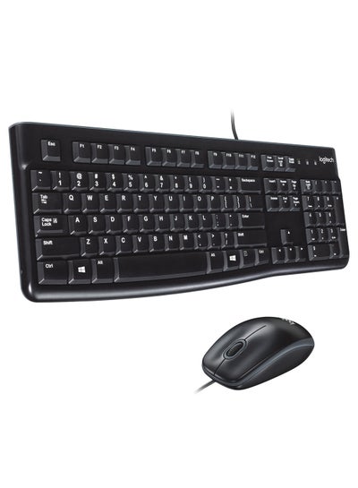 Buy MK120 Wired English Keyboard With Optical Mouse Black in Egypt