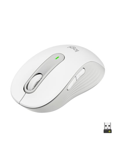 Buy Signature M650 Wireless Mouse, For Small to Medium Sized Hands, Silent Clicks, 5 Buttons, Bluetooth, Multi-Device Compatibility, 400 DPI Nominal Value, 10m Range White in Saudi Arabia