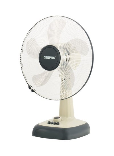 Buy 16 Inch Table Fan 5 Leaf Blade 3 Speed Settings With Wide Oscillation GF9616N Creamy White/Grey in UAE