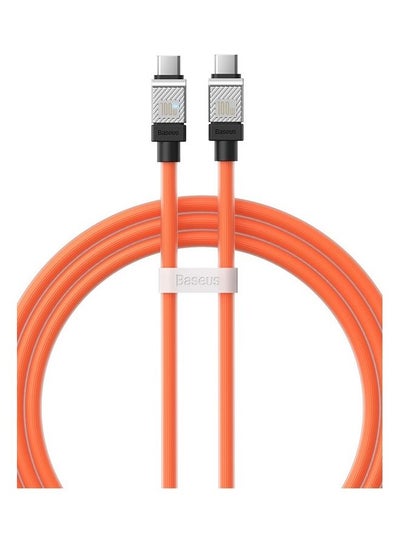 Buy Type C to Type C 100W Cable, Ultra Fast PD Type C Charger for iPhone 15 Pro, iPhone 15 Pro Max, iPhone 15 Plus, MacBook Pro, iPad Pro 2022, iPad Air 5, Samsung Galaxy S23 Ultra, Pixel, PS5, Switch, etc. 1M Orange Orange in UAE