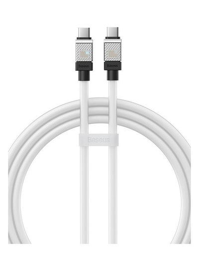 اشتري Type C to Type C 100W Cable, Ultra Fast PD Type C Charger for iPhone 15 Pro, iPhone 15 Pro Max, iPhone 15 Plus, MacBook Pro, iPad Pro 2022, iPad Air 5, Samsung Galaxy S23 Ultra, Pixel, PS5, Switch, etc. 1M White White في الامارات